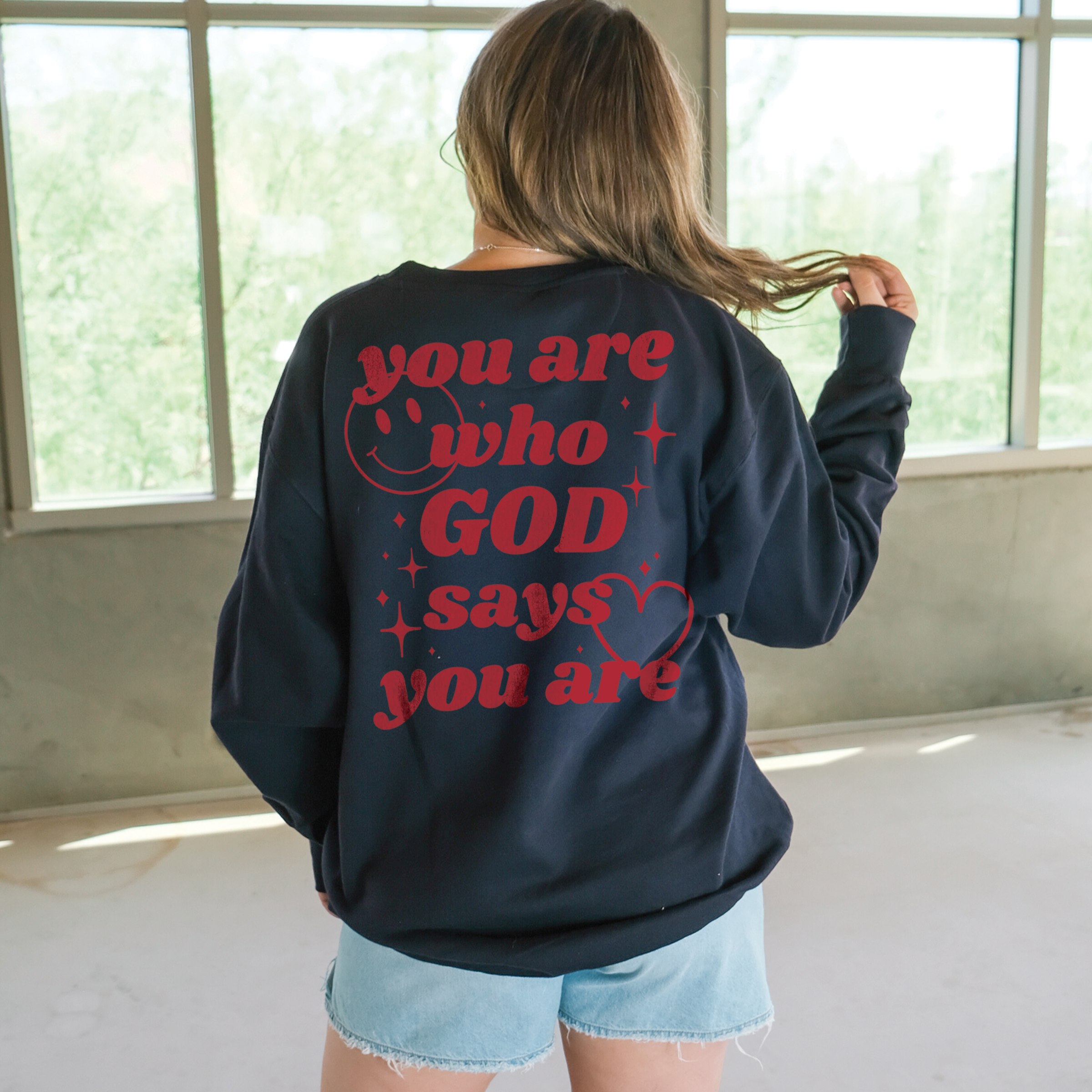 God Says Crewneck Sweatshirt - Navy | GLO