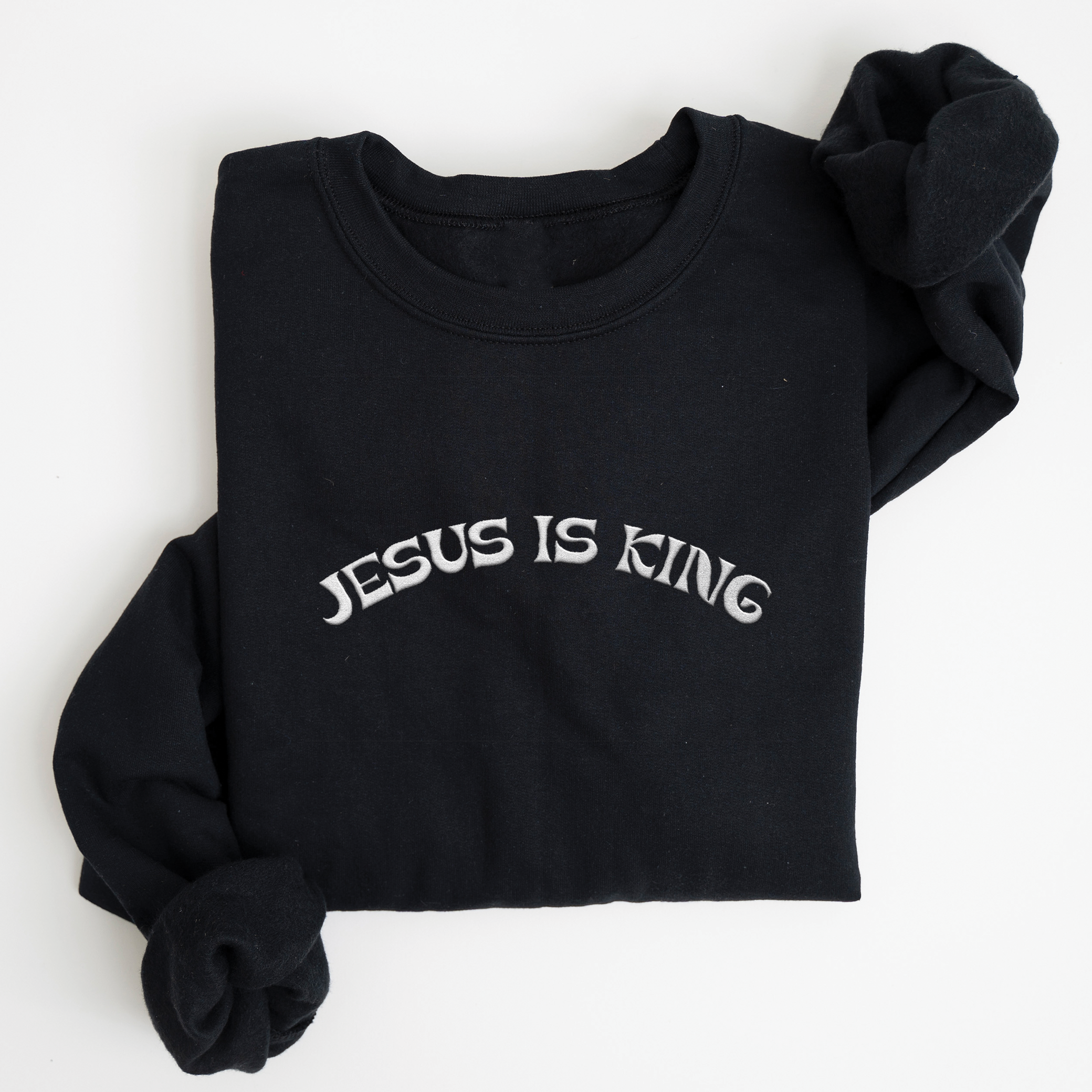 Embroidered Jesus is King Crewneck Sweatshirt – GLO