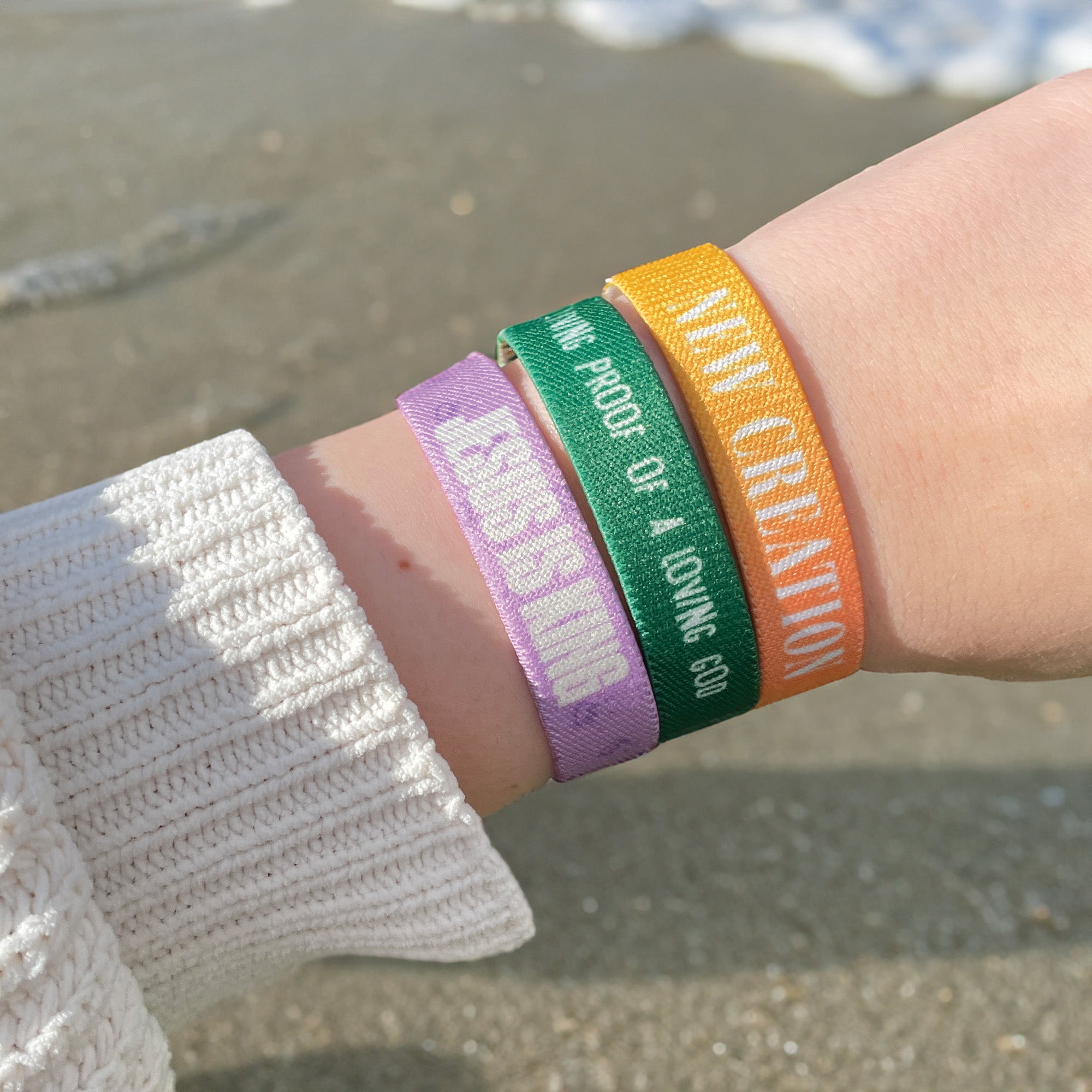 Jesus is King - One Size 3 Pack of Wristbands - Multi Color 