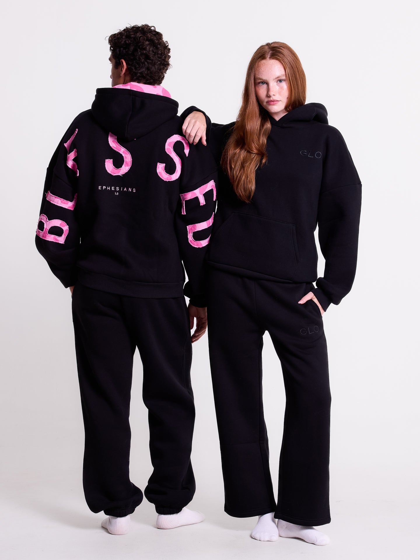 Blessed - Pink Leopard Patch - Black