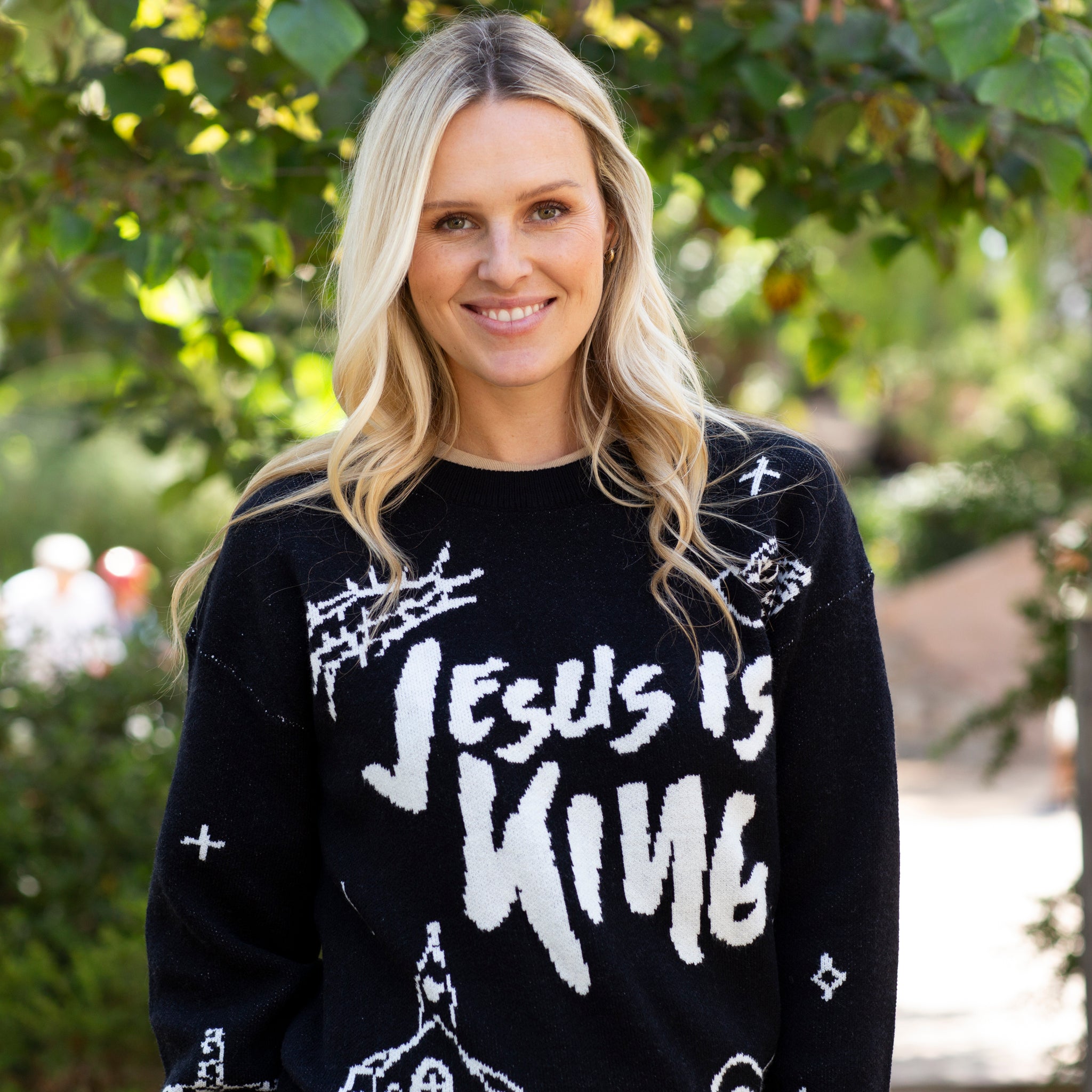 Jesus is King Jacquard Sweater – GLO