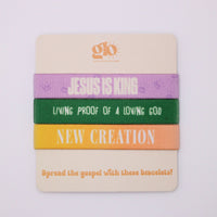 Jesus is King - One Size 3 Pack of Wristbands - Multi Color - One Size