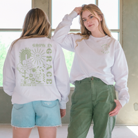 Grow In Grace Crewneck Sweatshirt - White