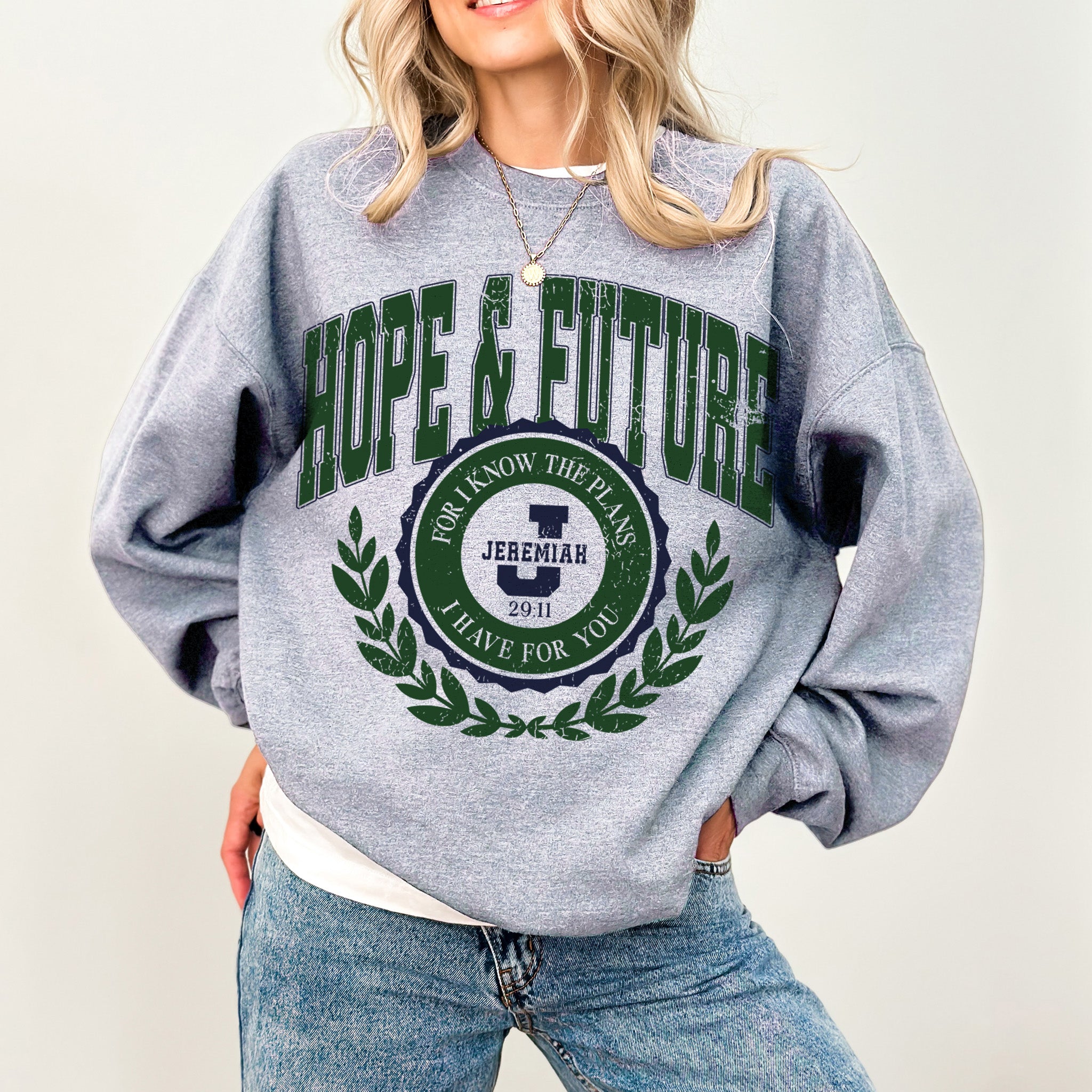 Jeremiah 29:11 Collegiate Crewneck Sweatshirt