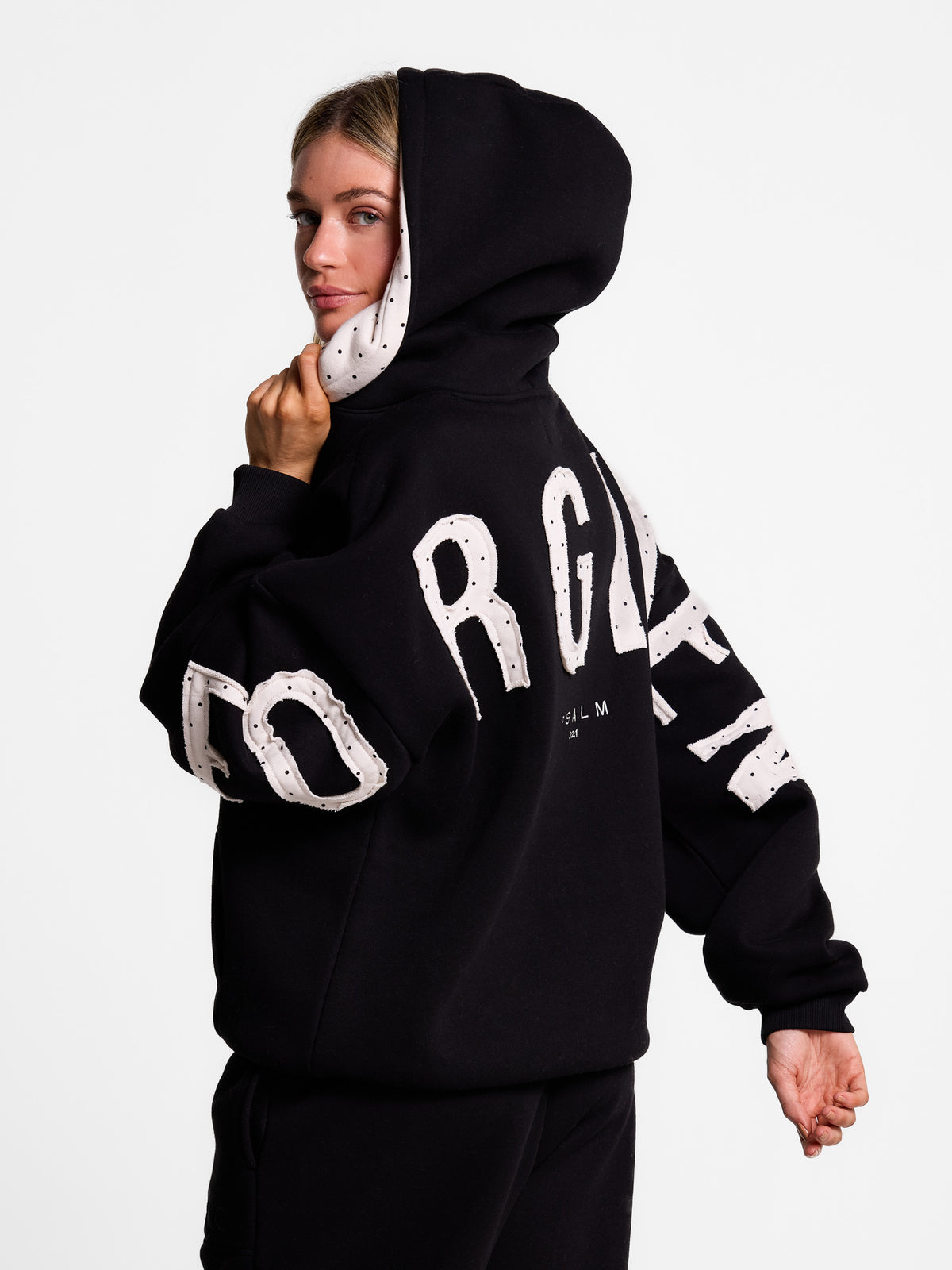 Forgiven - White Polkadot Patch - Black