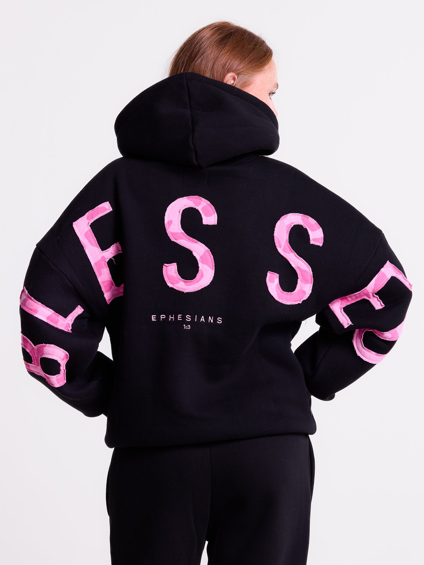 Blessed - Pink Leopard Patch - Black