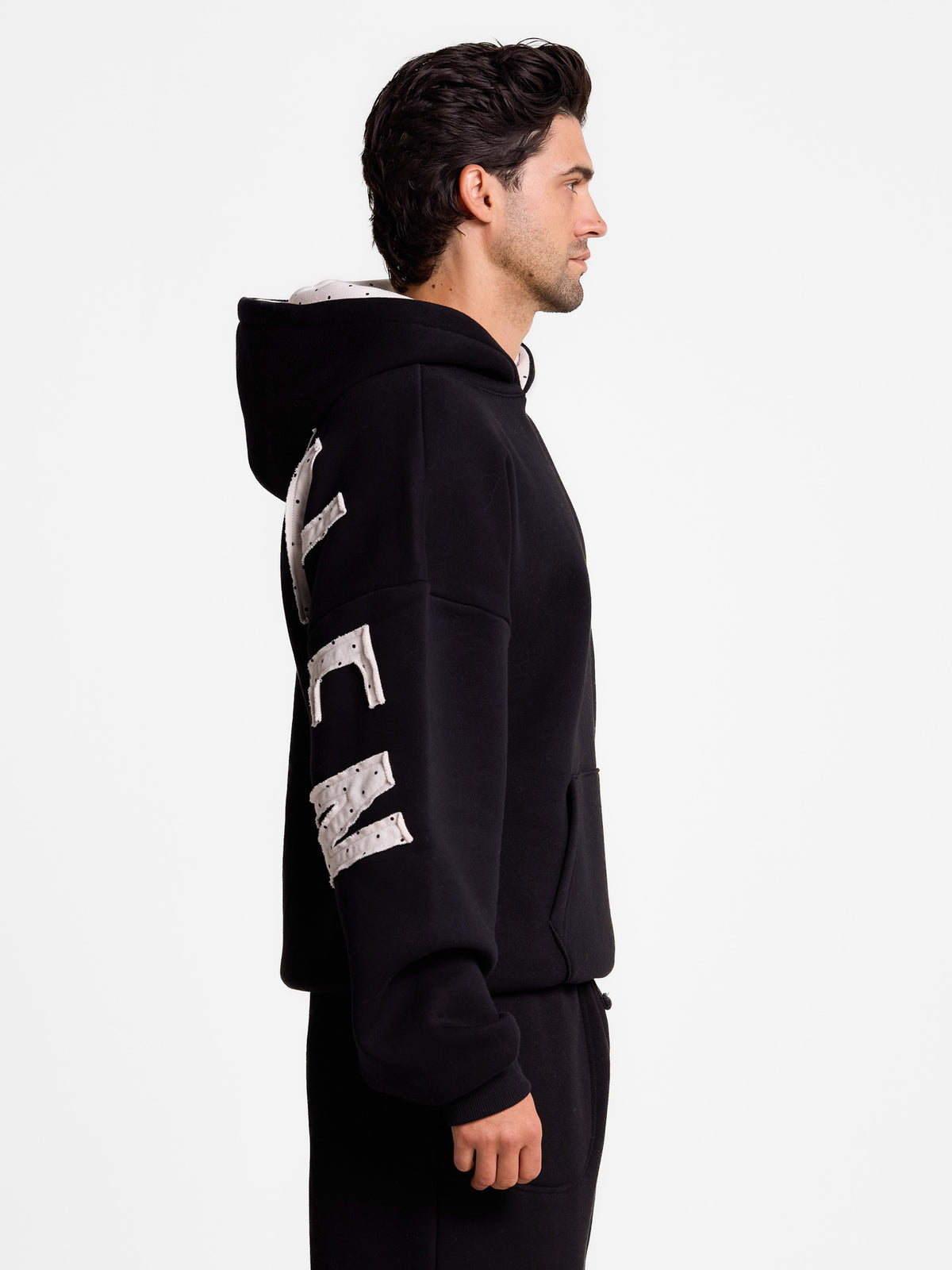 Forgiven - White Polkadot Patch - Black