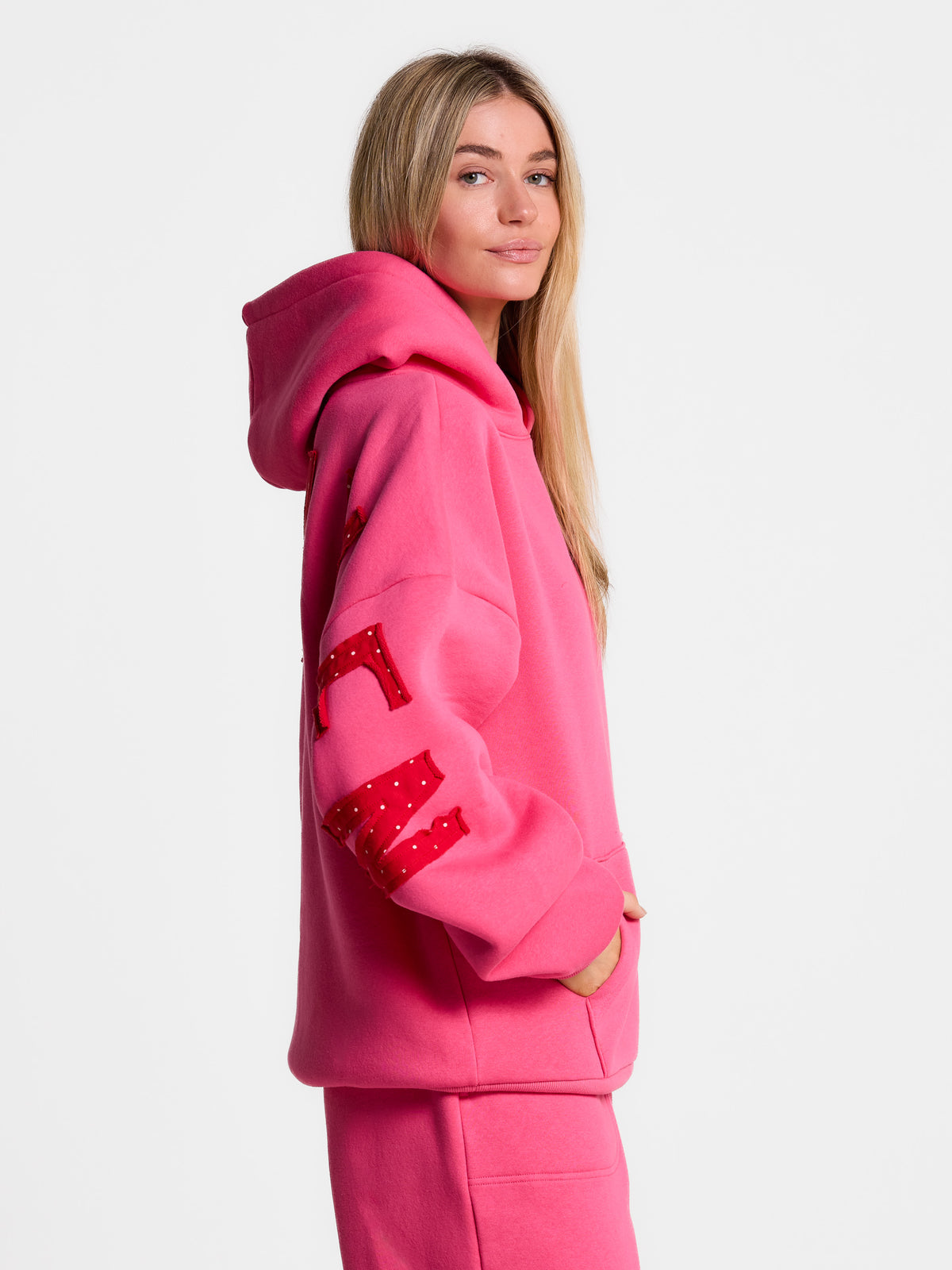 Forgiven - Red Polkadot Patch - Hot Pink
