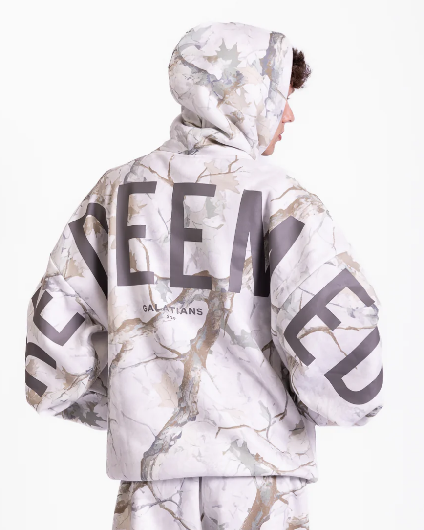 Redeemed - Light Camo | Tyler is 6’ and wears a size M