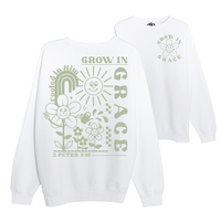Grow In Grace Crewneck Sweatshirt - White